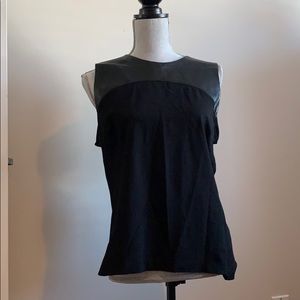Banana Republic leather trim top